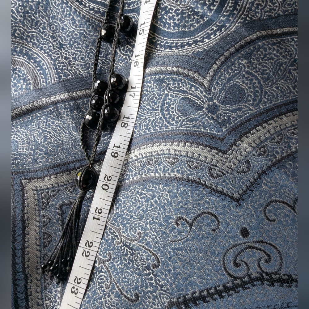 Long Black Beaded Necklace - Picture 7 of 8